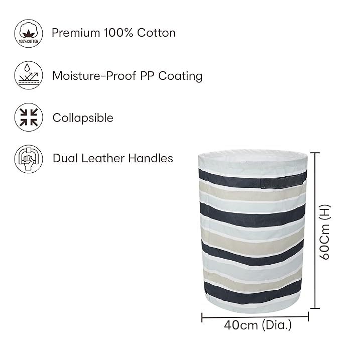 Anko 100% Cotton Collapsible Laundry Hamper