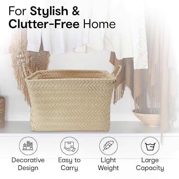 Anko Weave Design Rectangle Basket