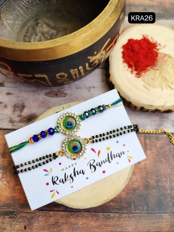 Gifting Bells Rakhi Bracelet Set for Bhai Bhabhi