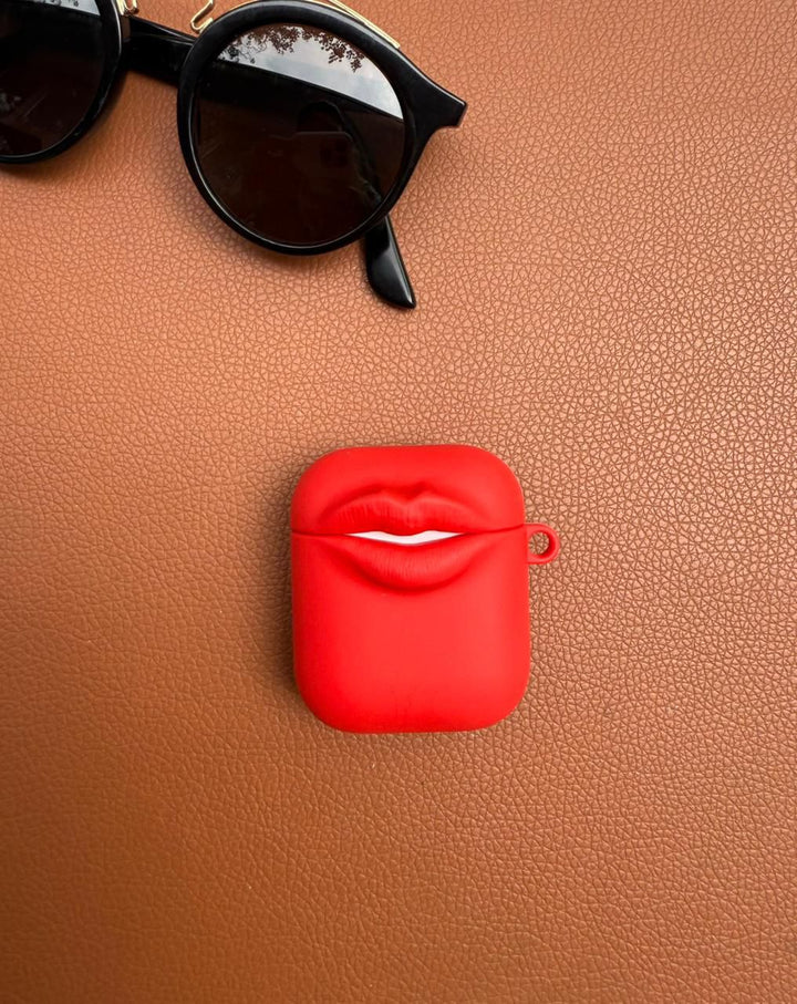 Bold Red Lips Silicone AirPods Case