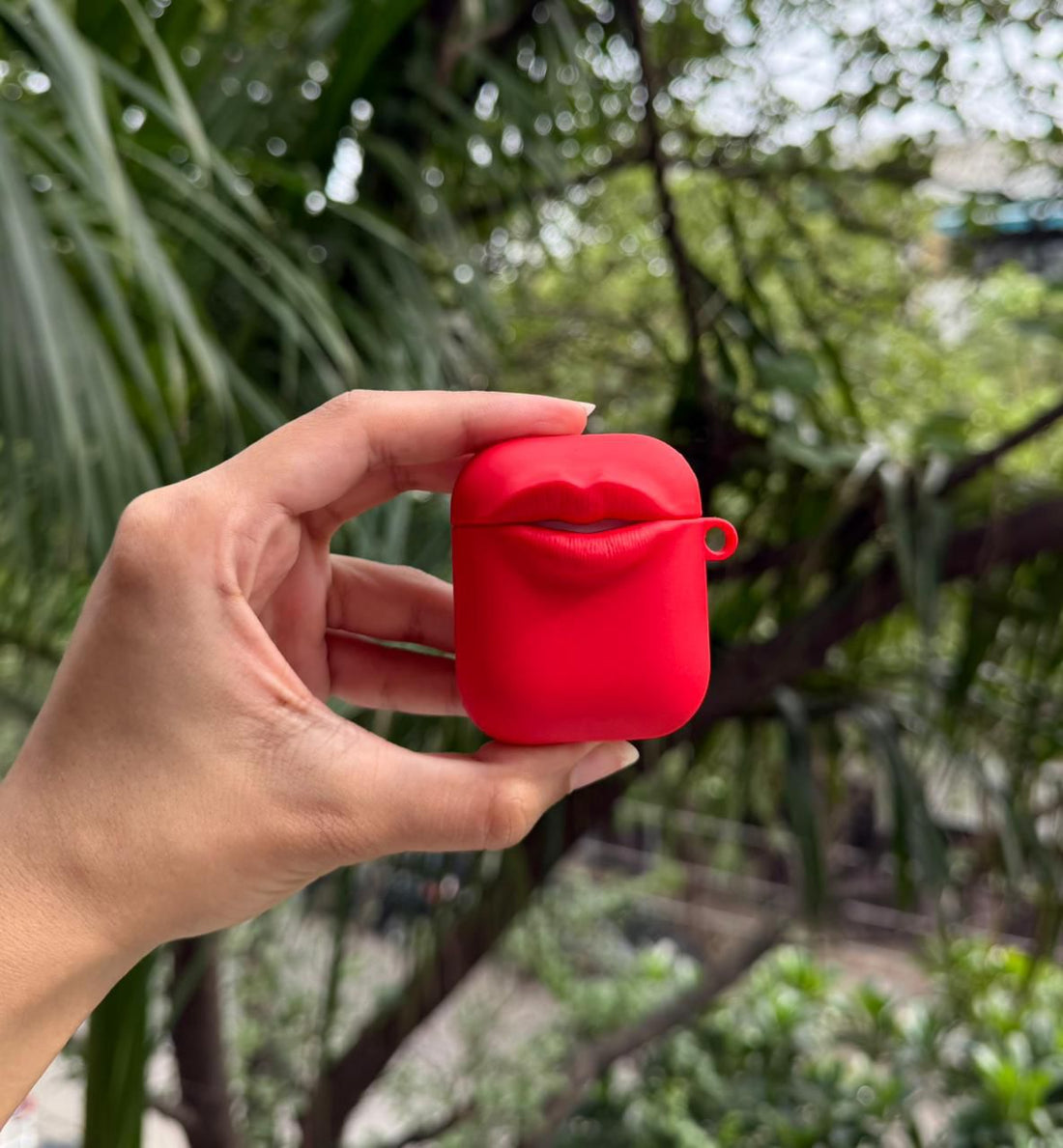 Bold Red Lips Silicone AirPods Case