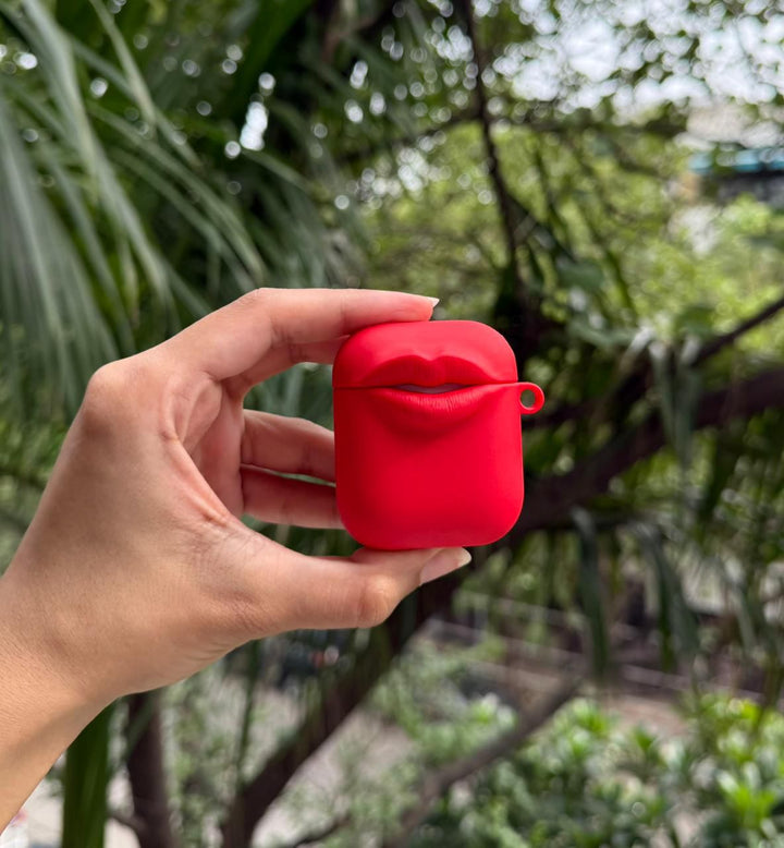 Bold Red Lips Silicone AirPods Case