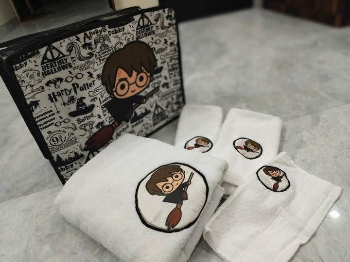 Personalized 100% Cotton Towel Set + Harry Potter Theme Swim Bag