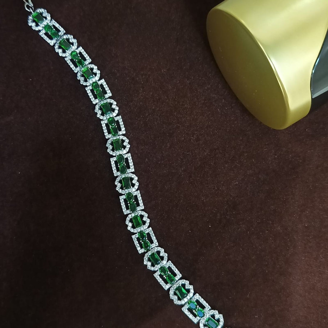 Elegant Fancy Bracelet with Cubic Zirconia Diamond – Silver Plated