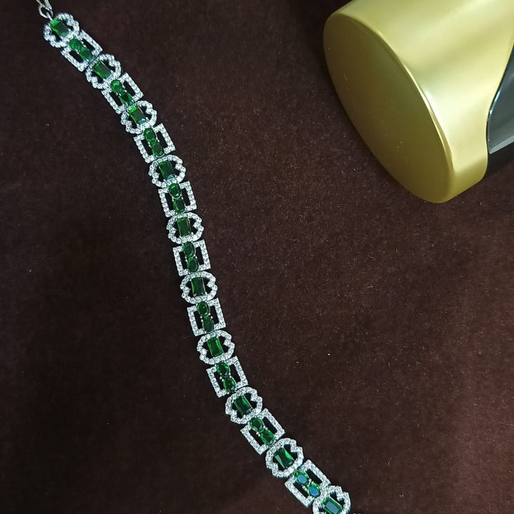 Elegant Fancy Bracelet with Cubic Zirconia Diamond – Silver Plated