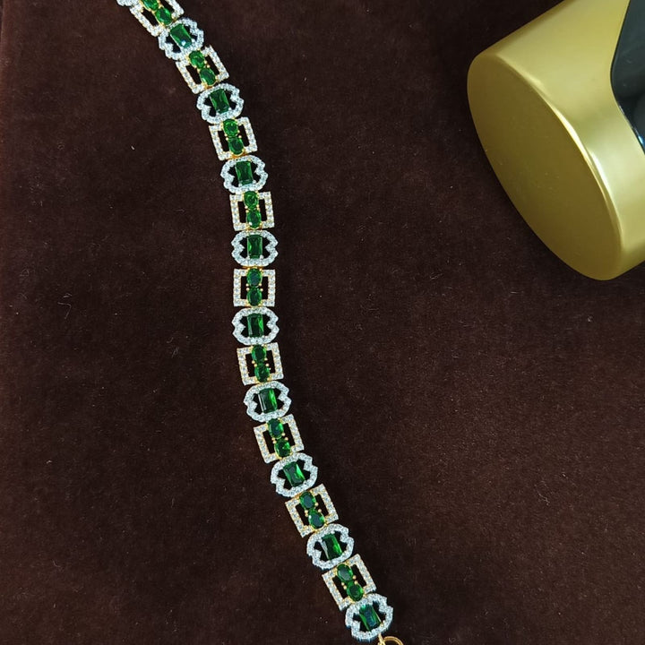 Elegant Fancy Bracelet with Cubic Zirconia Diamond – Gold Plated