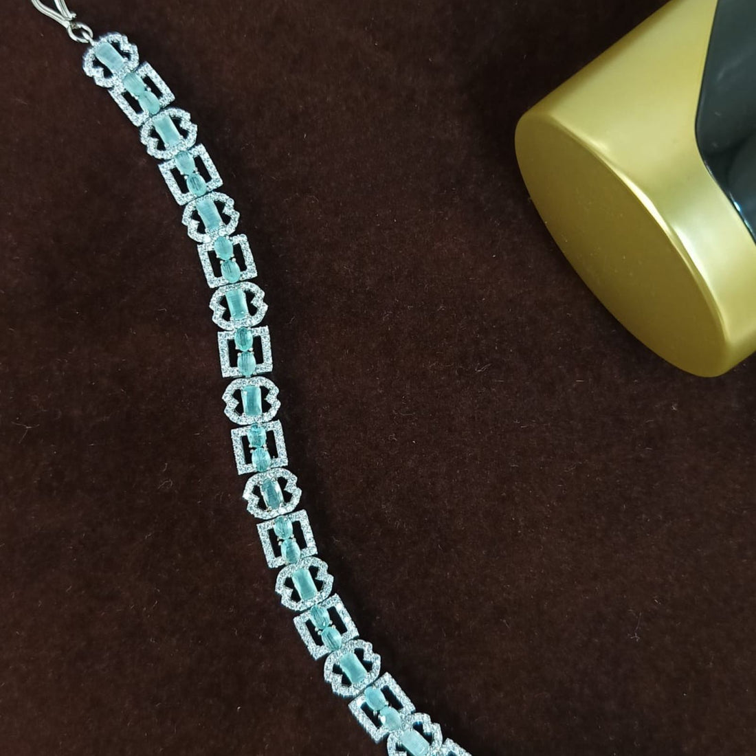Elegant Fancy Bracelet with Cubic Zirconia Diamond – Silver Plated