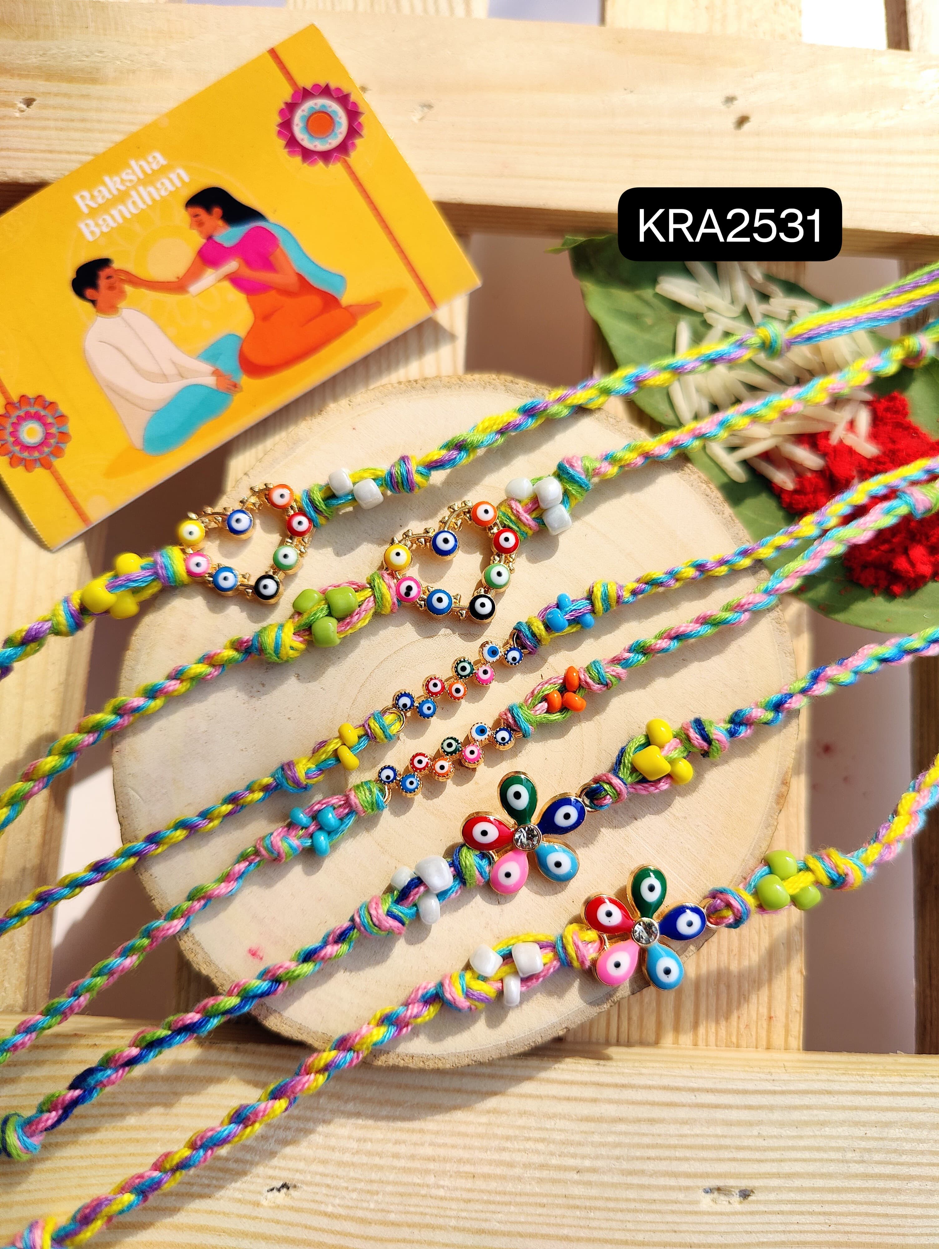 Evil Eye Multi-Colored Rakhis