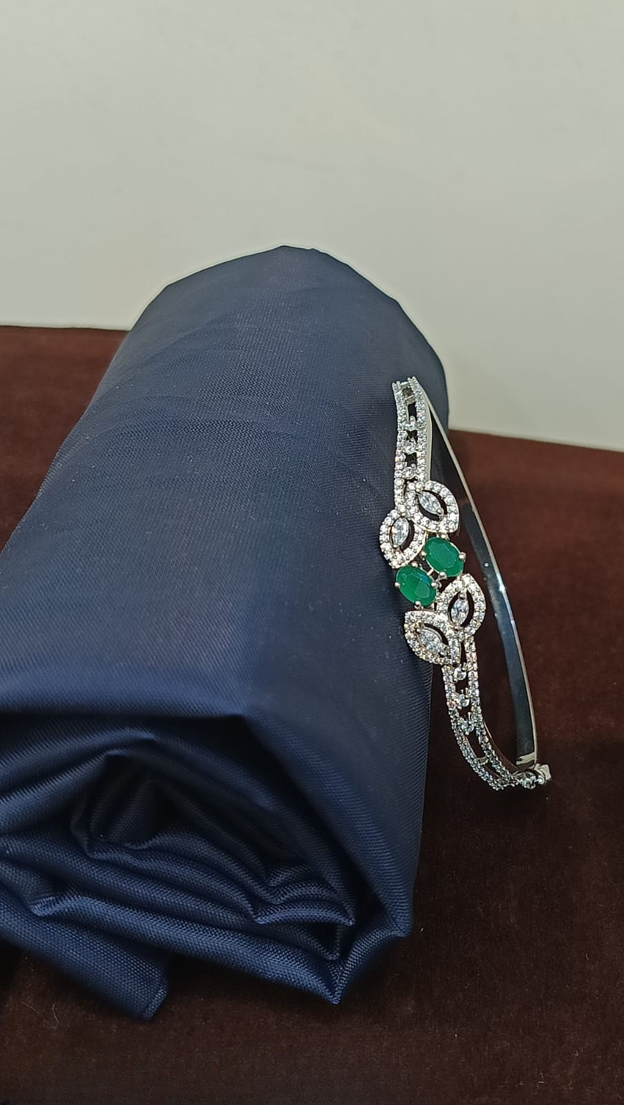 Fancy Bracelet with Cubic Zirconia Diamonds – Silver Plated