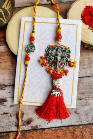 Ganeshji Rakhi-Lumba Set