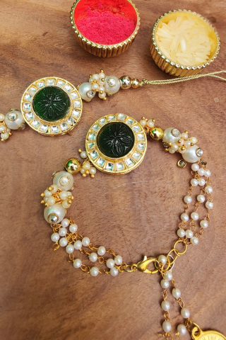 Heavy Kundan Couple Rakhi