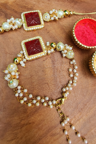 Heavy Kundan Couple Rakhi