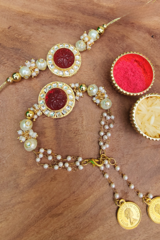 Heavy Kundan Couple Rakhi