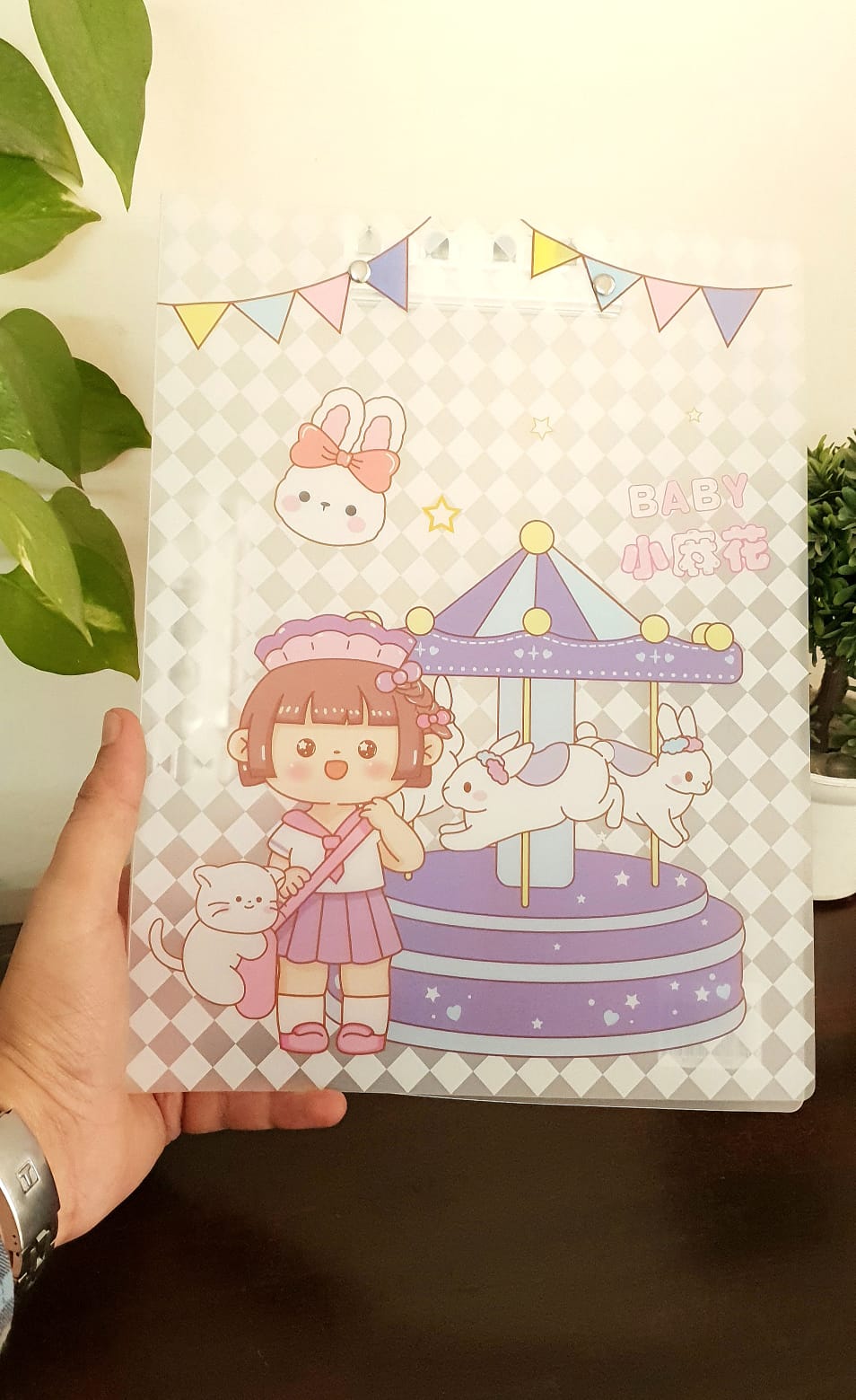 Kawaii Girl A4 Paper Folder/Clipper