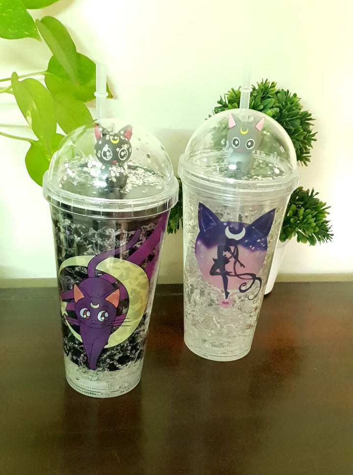 Kawaii Gel Sippers with LED Light – 460ml Cute Drinkware for Kids & Teens