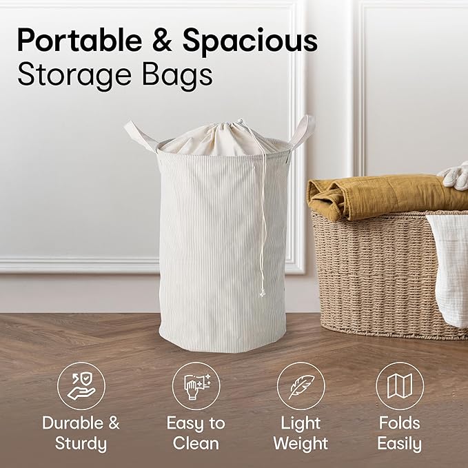 Anko Foldable & Collapsible Linen Look Laundry Basket