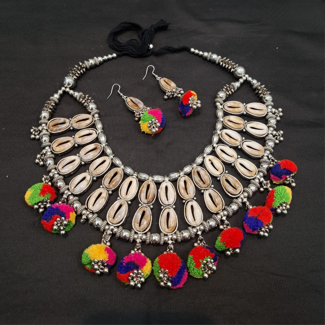 Navratri Special Multicolor Shell Neckpiece | Festive Ethnic Jewelry