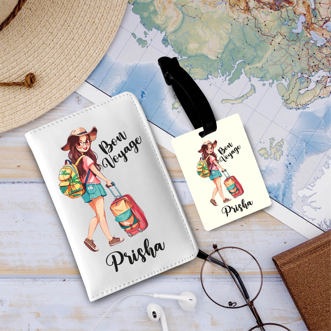 Personalized Passport Cover & Bag Tag Combo