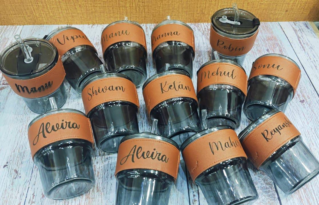 Personalized Glass Tumbler with Lid