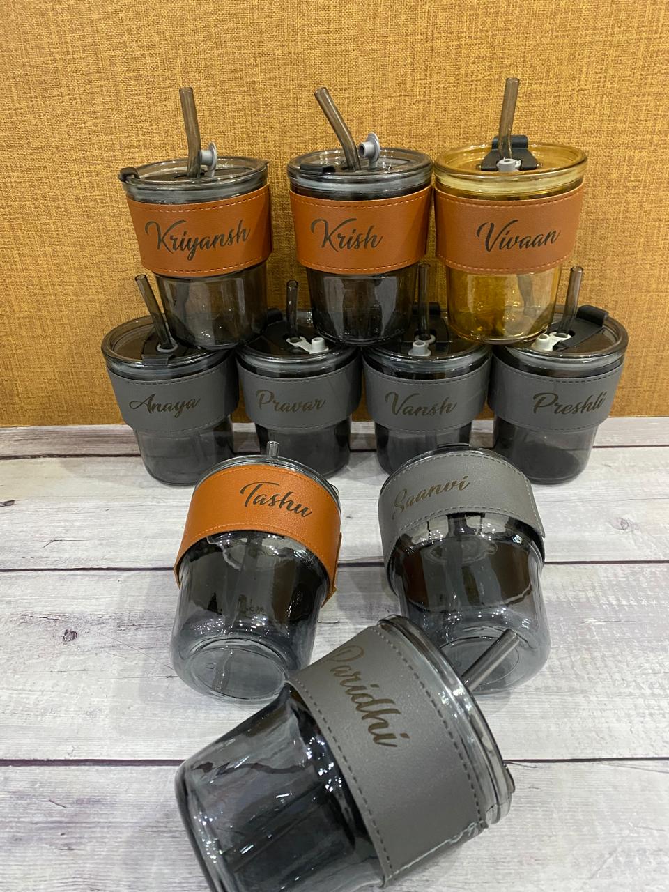 Personalized Glass Tumbler with Lid