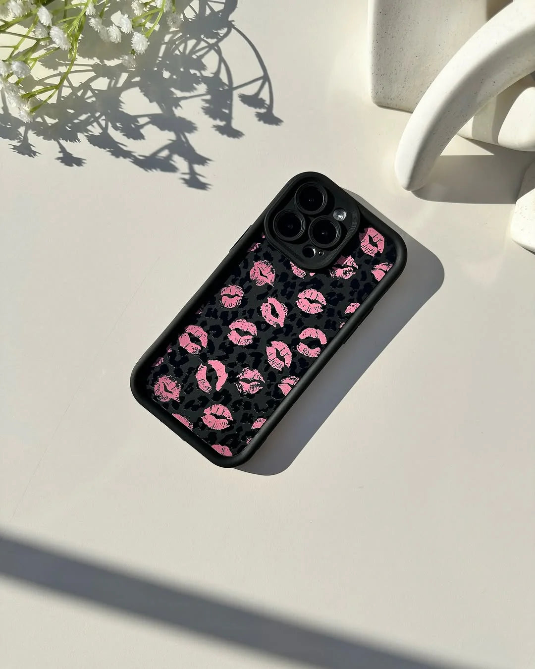 Pink Kiss Leopard iPhone Case