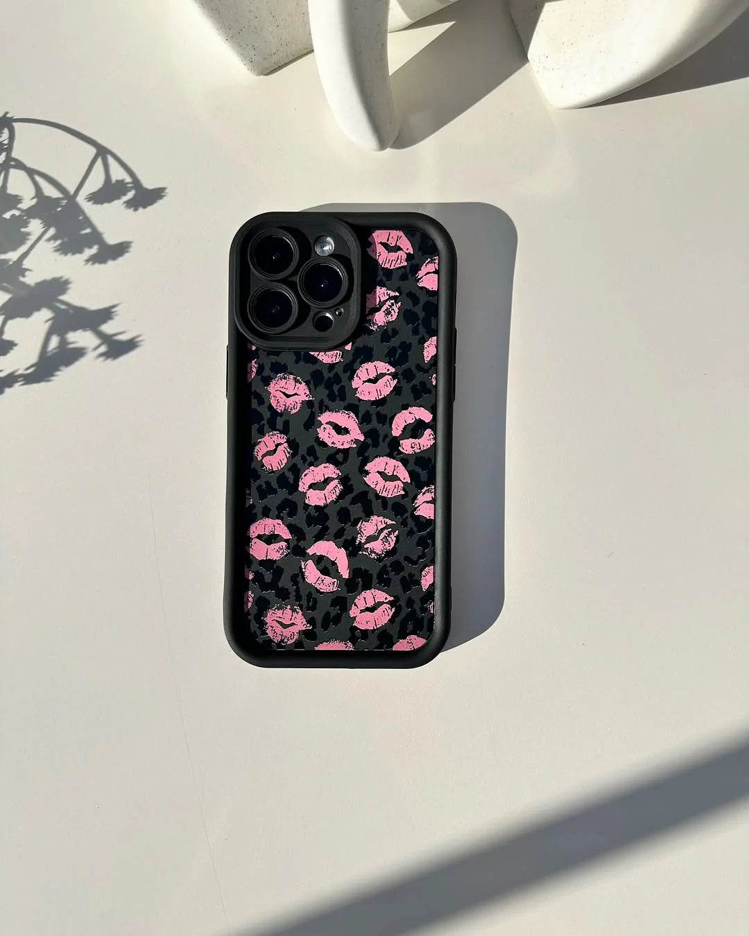 Pink Kiss Leopard iPhone Case