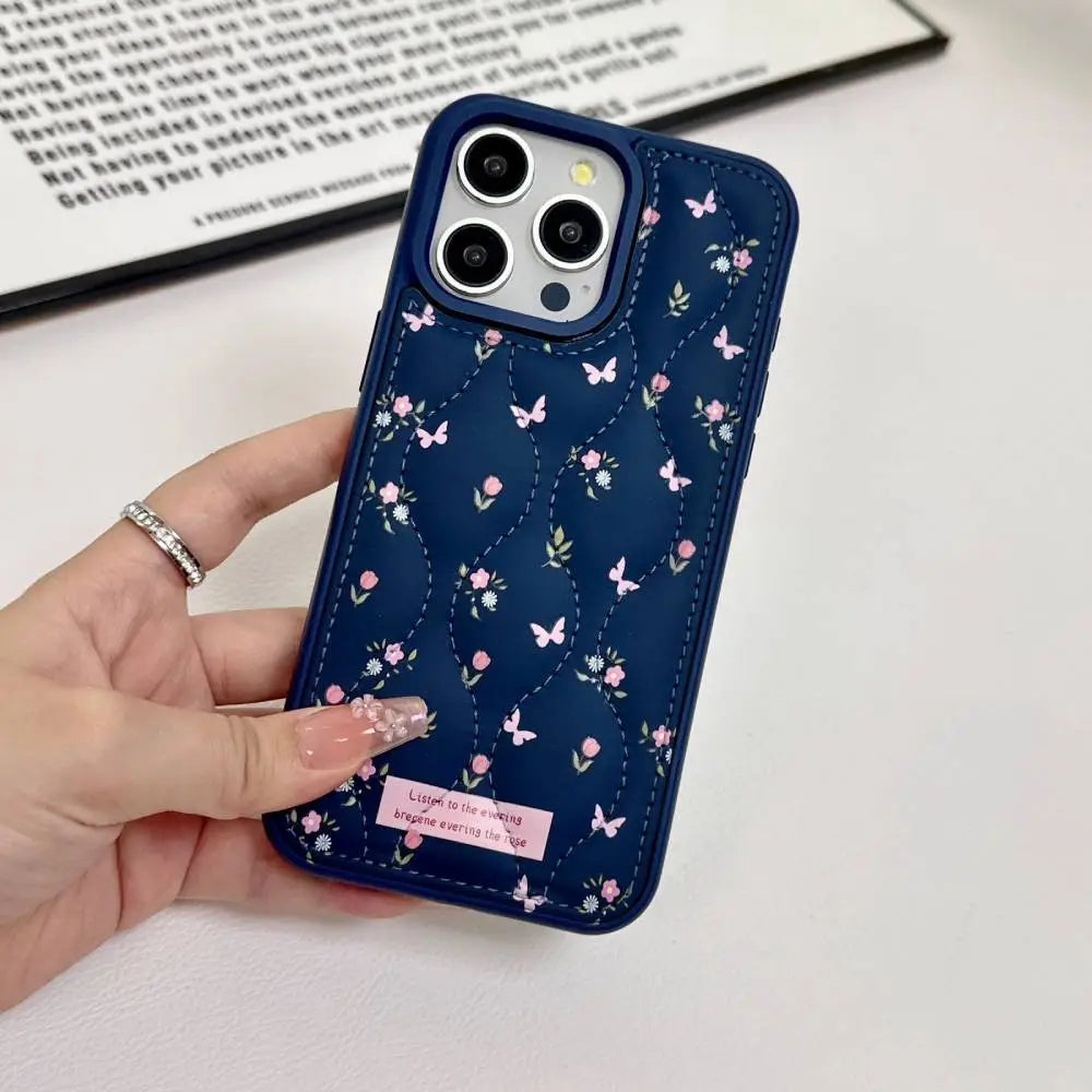 Quilted Rose & Bow Luxe iPhone Case