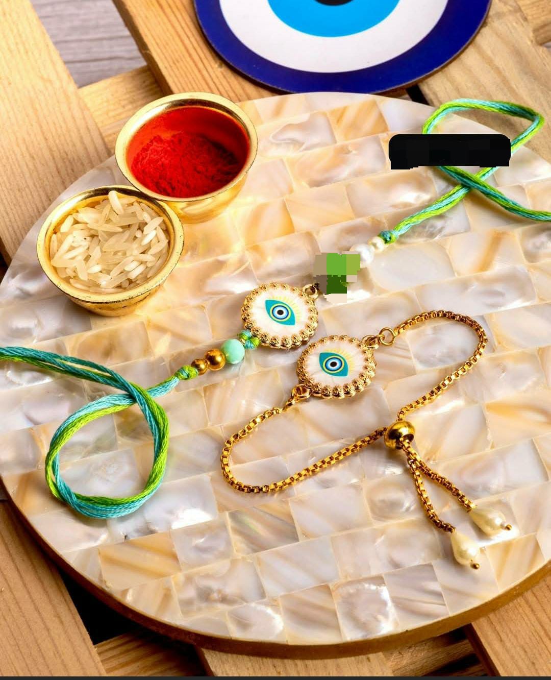 Evil Eye Pair Rakhi – Assorted Colours (Set of 2)