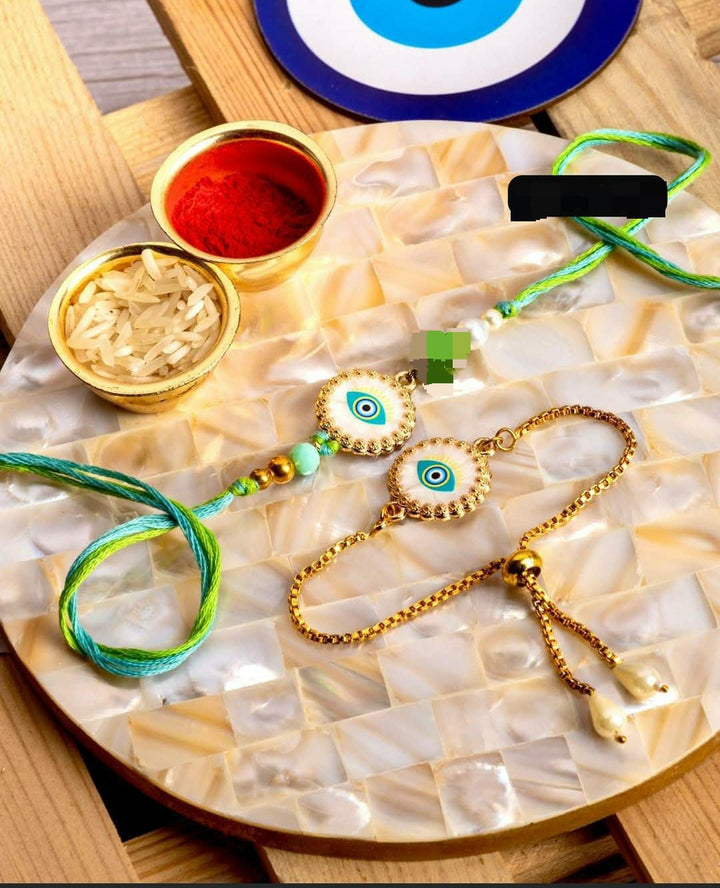 Evil Eye Pair Rakhi – Assorted Colours (Set of 2)