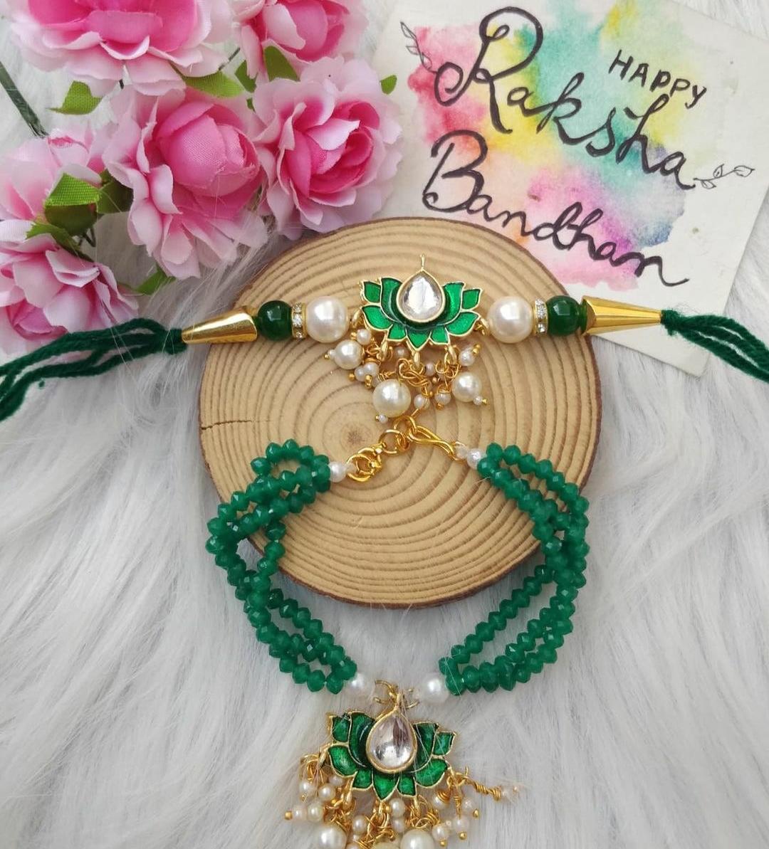 Lotus Pair Rakhi – Bhaiya Bhabhi Set