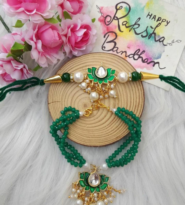 Lotus Pair Rakhi – Bhaiya Bhabhi Set