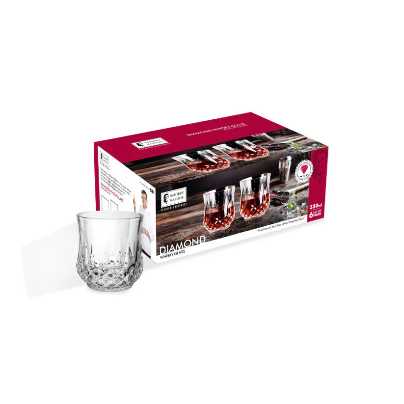 Diamond 6 Pcs Whisky Glass Set 330 Ml