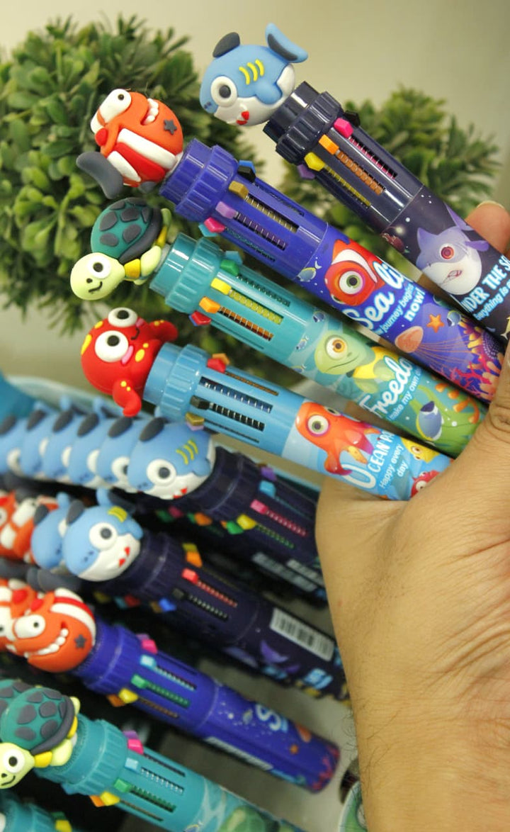 Sea Animal 10-in-1 Pen (Pack of 4, Ink Color - Multicolor)