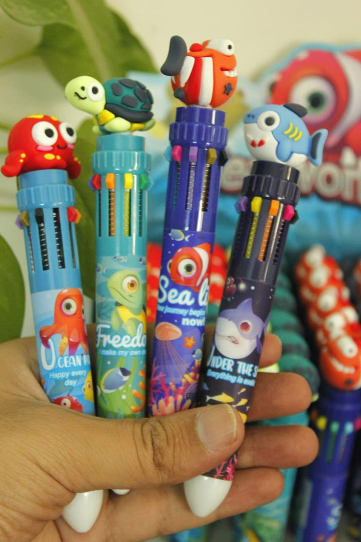 Sea Animal 10-in-1 Pen (Pack of 4, Ink Color - Multicolor)