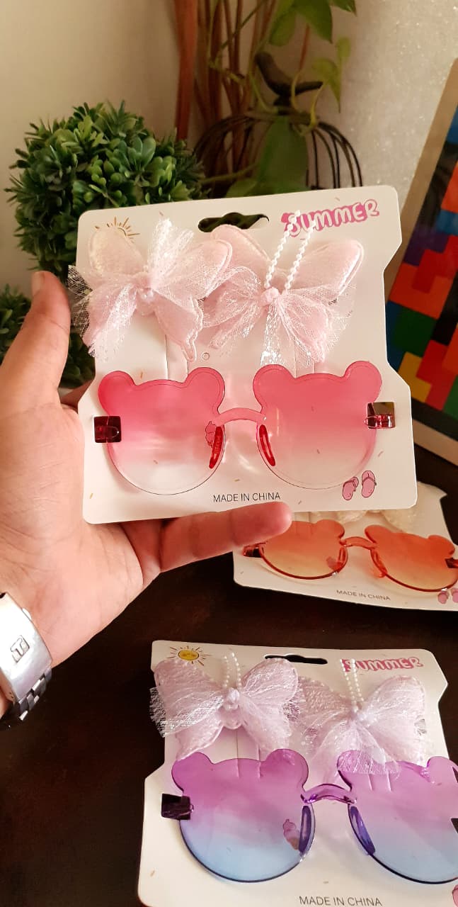 Teddy Sunglass with Bow Hairpins