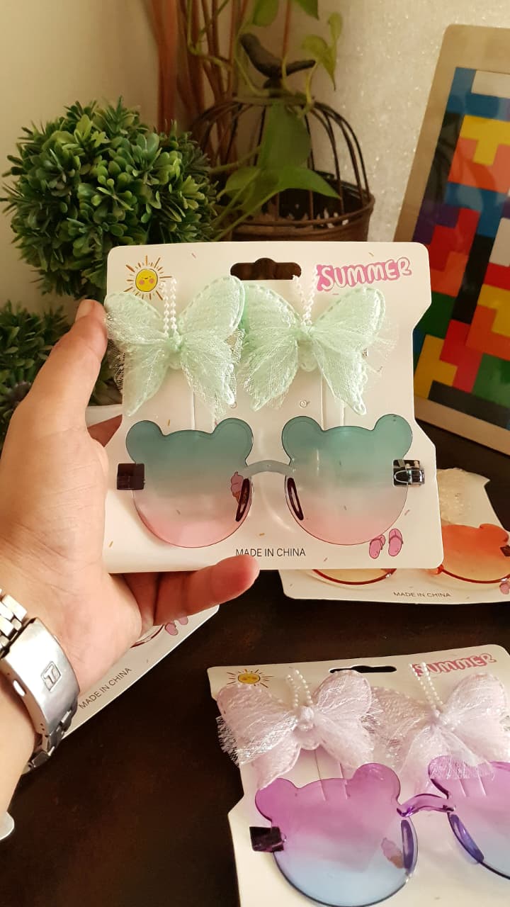 Teddy Sunglass with Bow Hairpins