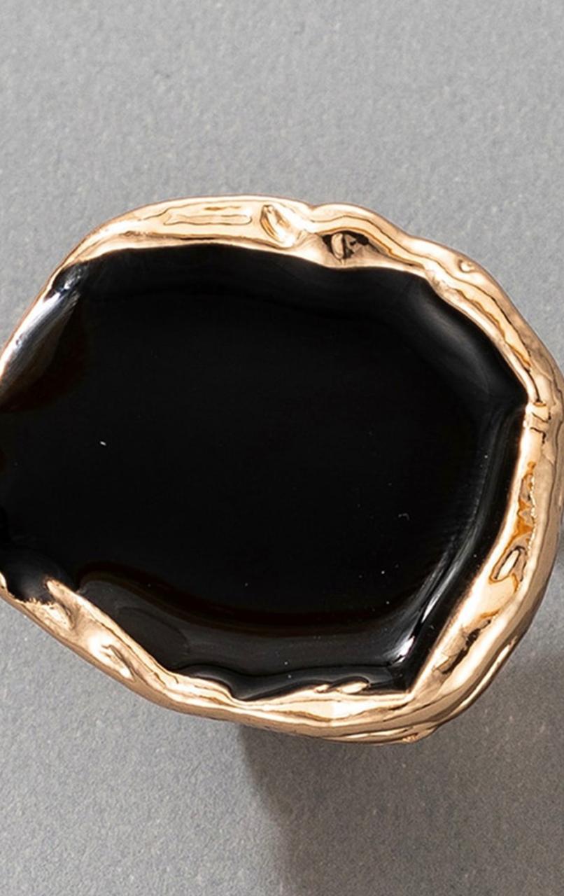 Adjustable Statement Ring Black
