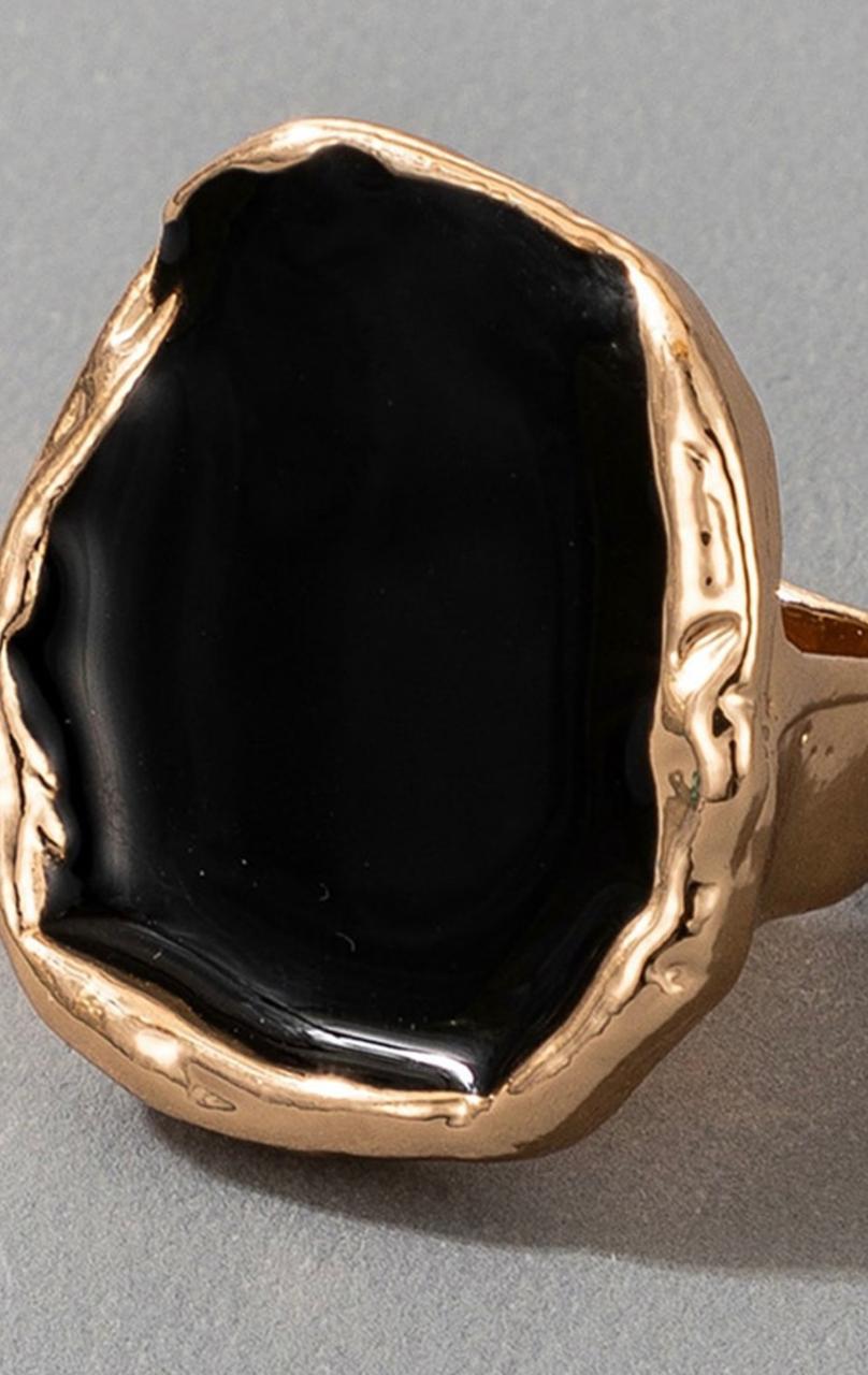 Adjustable Statement Ring Black
