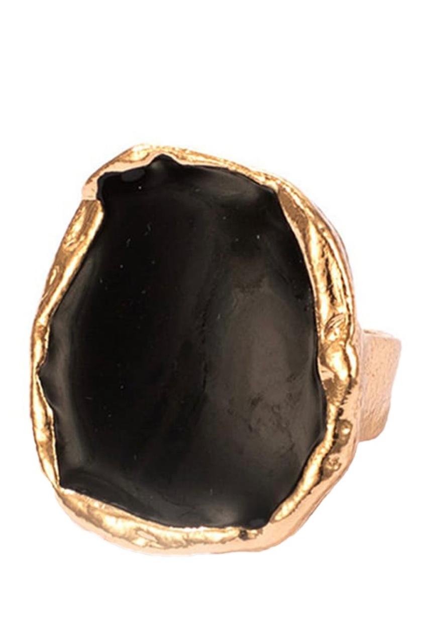 Adjustable Statement Ring Black
