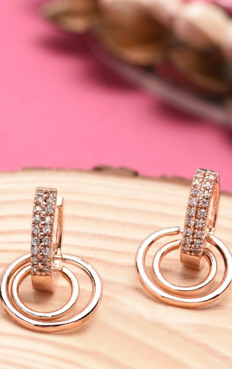 Elegant Rose Gold Loop Earrings