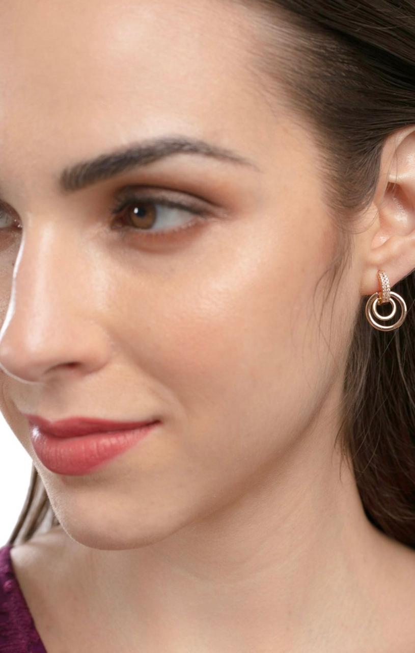 Elegant Rose Gold Loop Earrings