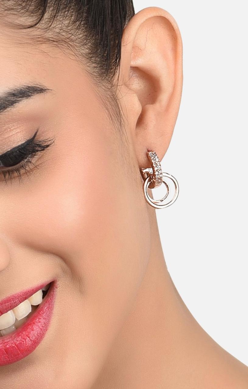 Elegant Rose Gold Loop Earrings