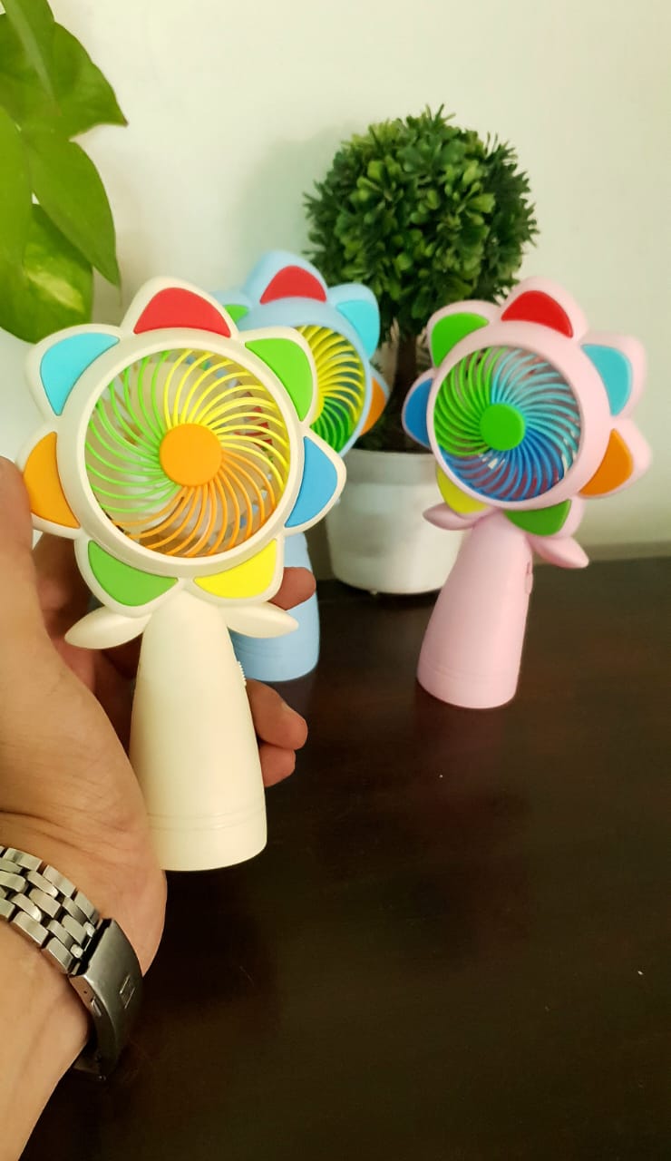 Flower Rechargeable Fan with Light