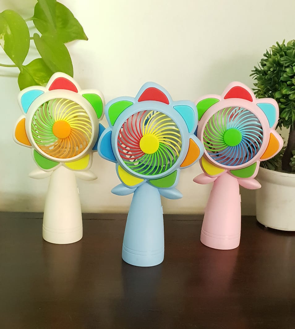 Flower Rechargeable Fan with Light