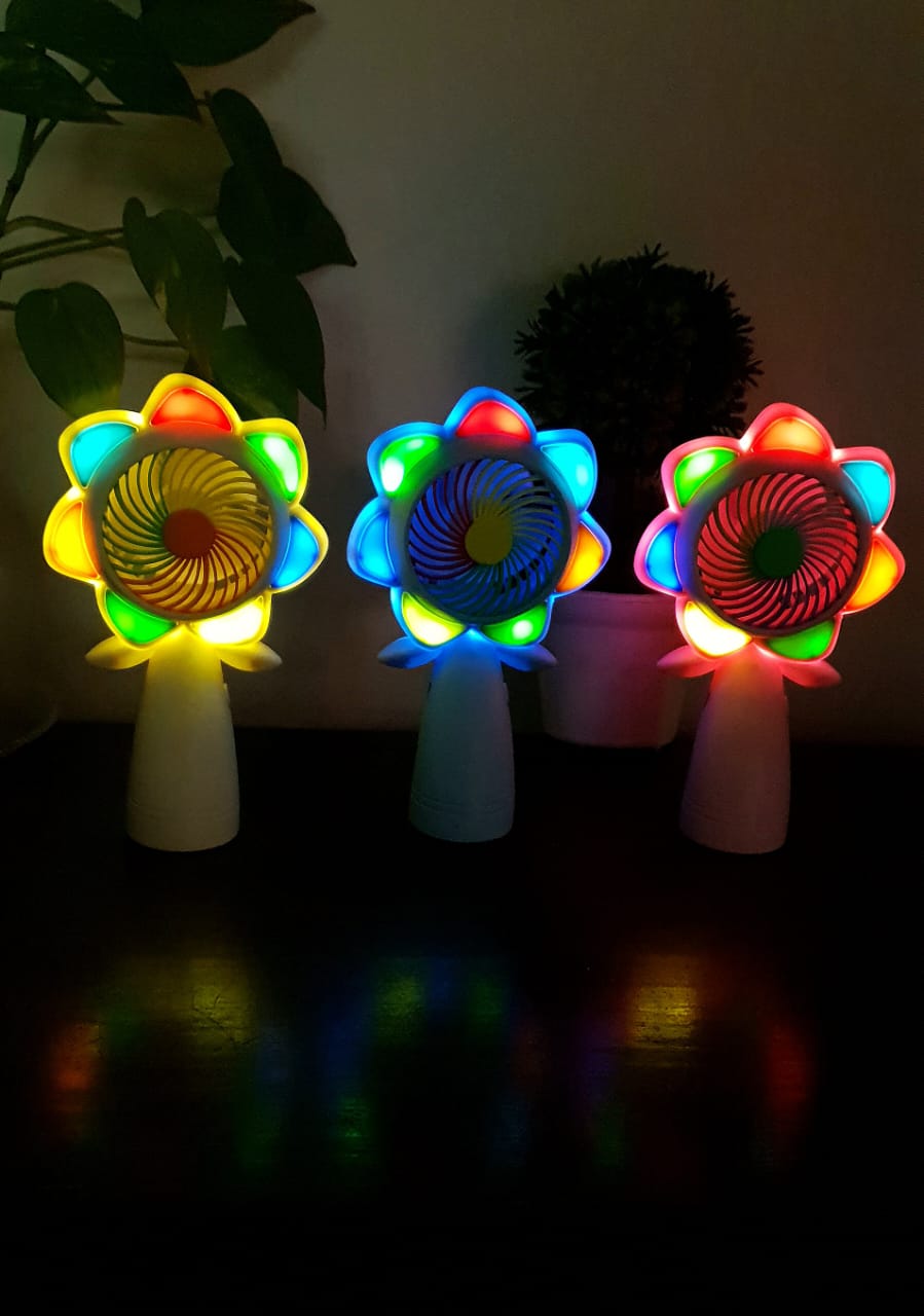 Flower Rechargeable Fan with Light